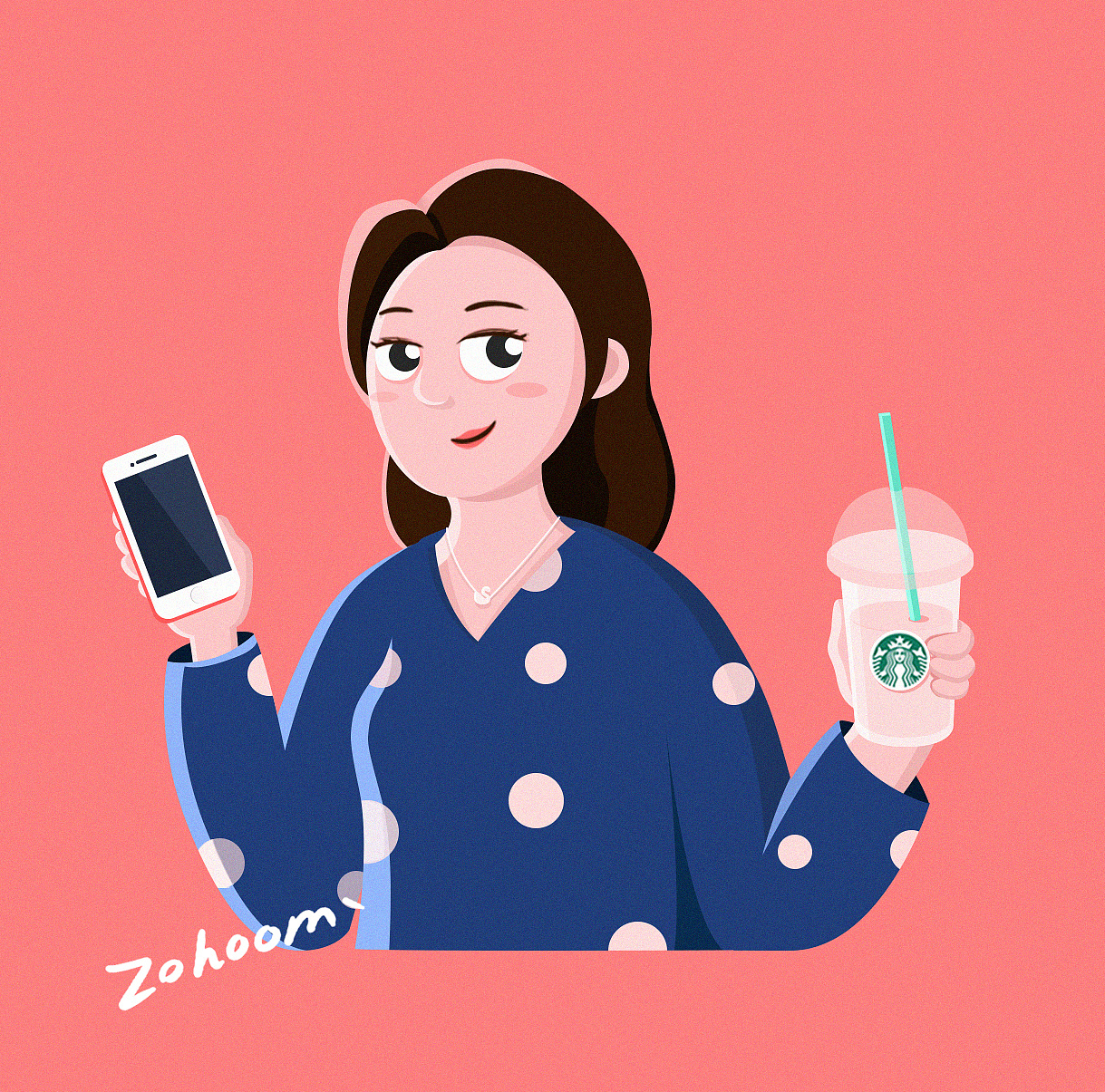 人物卡通插画打卡