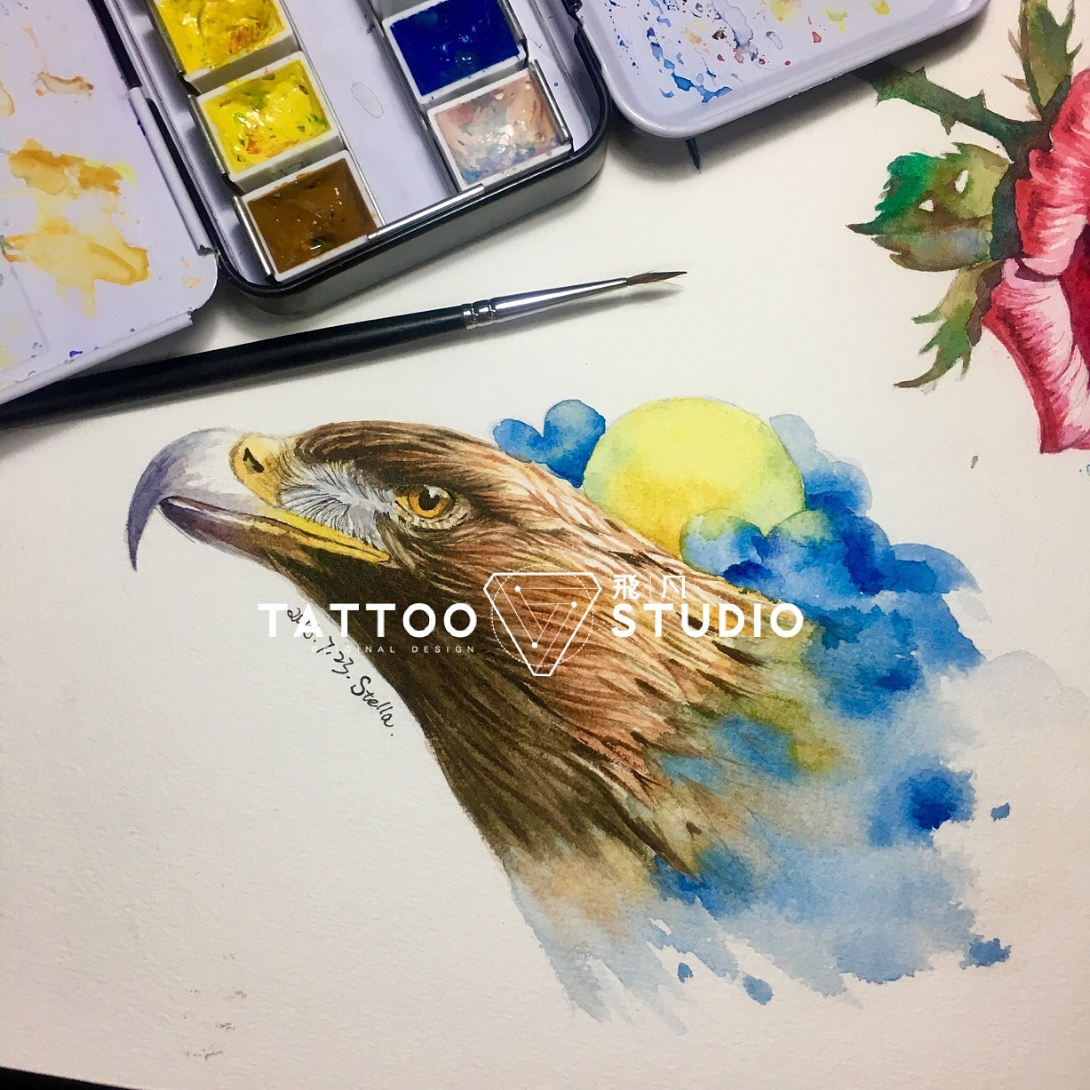 鹰（图ZMTI1NTE1MTEy） - 创作习作 - 站酷设计师纹身师Stella原创素材 - 站酷ZCOOL