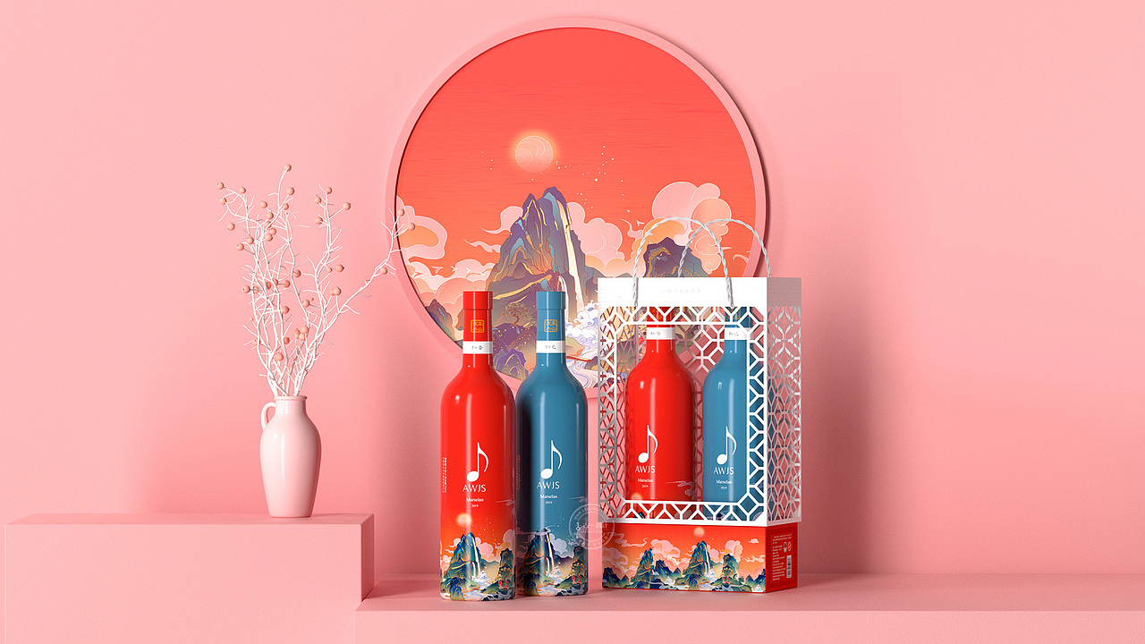 音符 x 古一设计】音符国潮葡萄酒包装设计（图ZMjgxNjEyMDMy） - 包装 - 站酷设计师古一设计原创素材 - 站酷ZCOOL