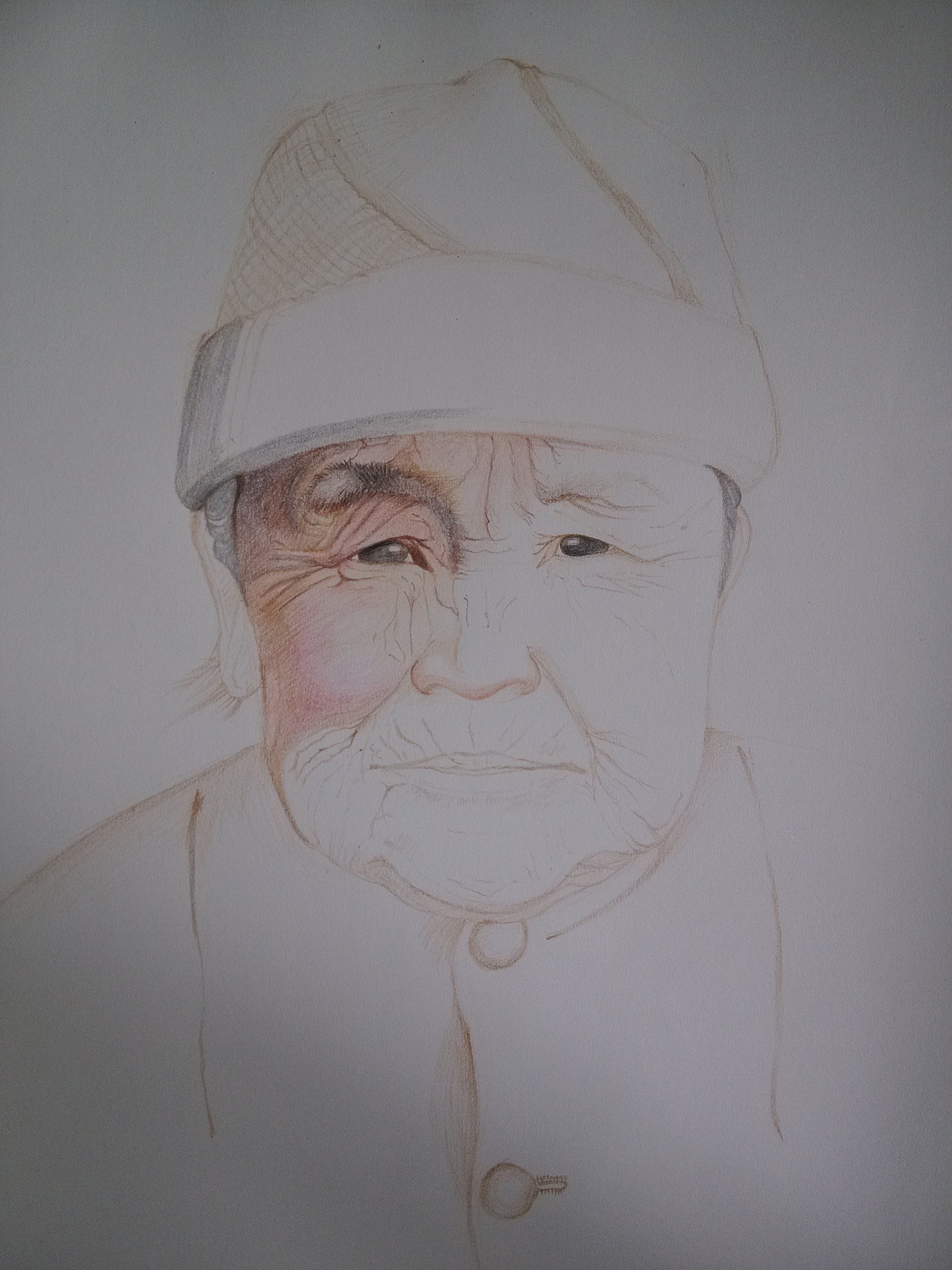 【期颐之年】外婆(彩铅)|纯艺术|绘画|伟韵视觉_原创作品-站酷zcool