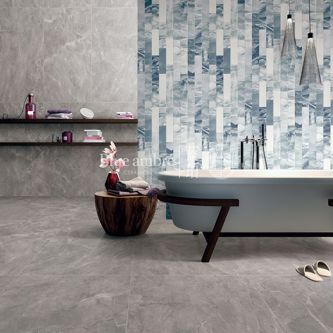 蓝珀瓷砖卫生间空间搭配方案（图ZMTYxNzM4NDMy） - 家装设计 - 站酷设计师言兮之原创素材 - 站酷ZCOOL