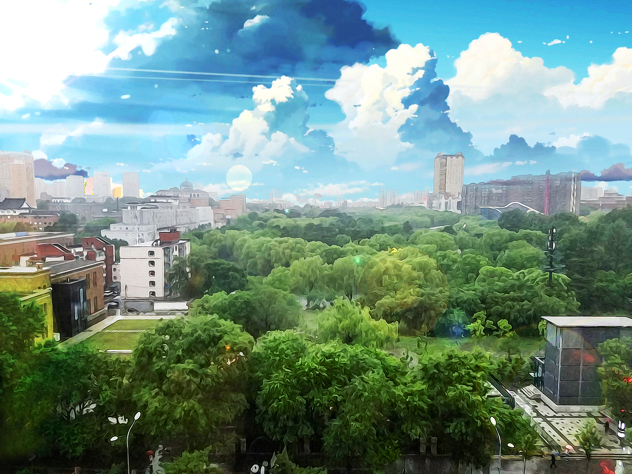 春城夏日，来张动漫风（图ZMTY0MTg0NTE2） - 风光摄影 - 站酷设计师有酒有肉原创素材 - 站酷ZCOOL