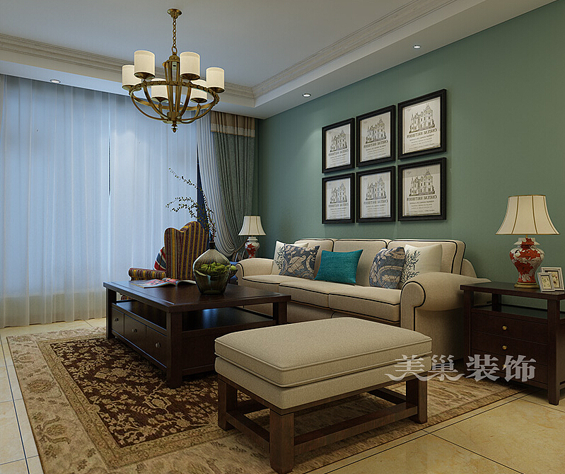 郑州朗悦公园道1號一期二期121平方简约美式风格装修效果图（图ZODM0MjU5MzY=） - 家装设计 - 站酷设计师小曹设计原创素材 - 站酷ZCOOL