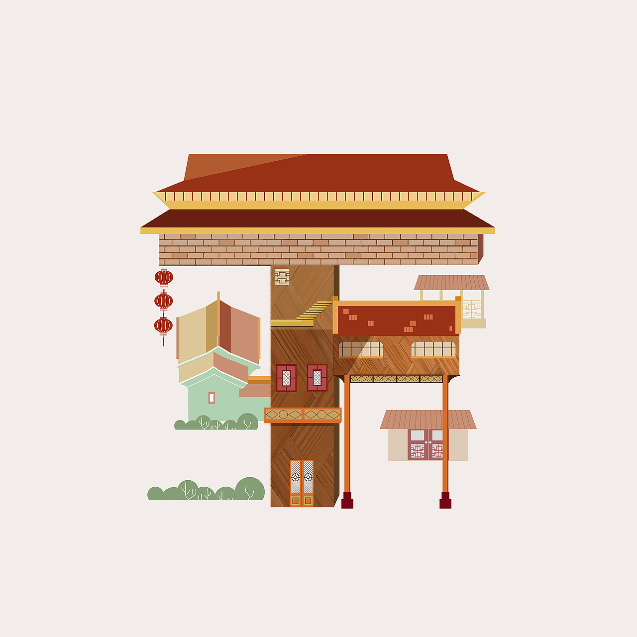 “四面八方”文字图形设计 字体设计 汉字设计