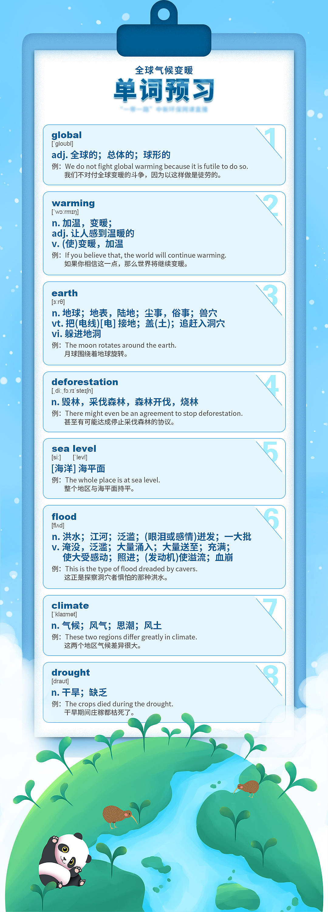 一组英语单词卡