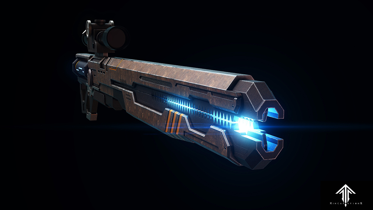 【灵笼模型】冉冰同款电磁枪模型 静帧渲染 分解动画