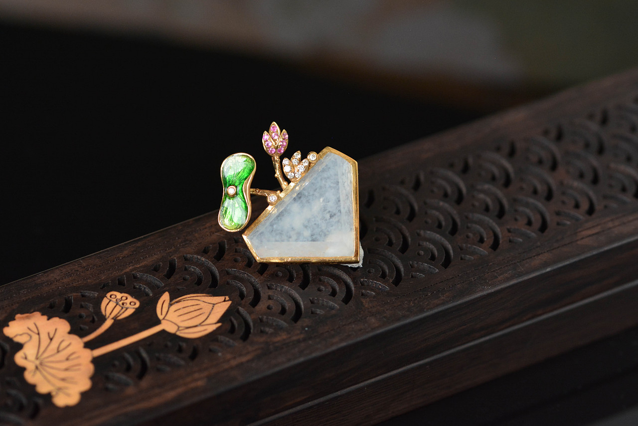 设计师作品|荷叶翡翠吊坠