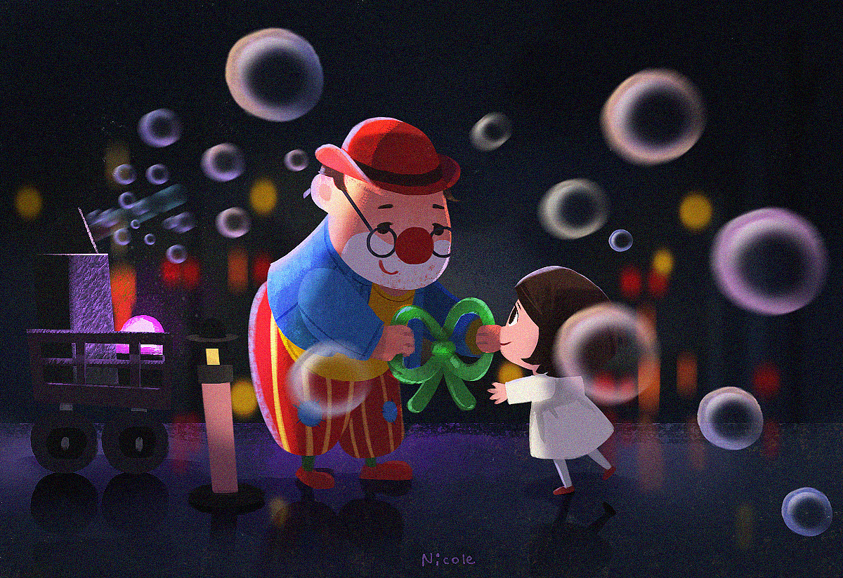 小丑杂耍儿童画设计图__绘画书法_文化艺术_设计图库_昵图网nipic.com