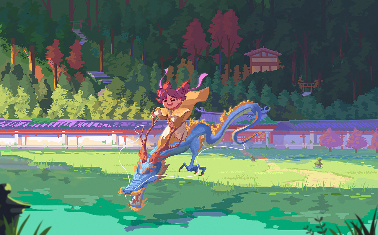 舞骑龙（图ZMjQ1MzY5MDky） - 儿童插画 - 站酷设计师炭酸oO原创素材 - 站酷ZCOOL
