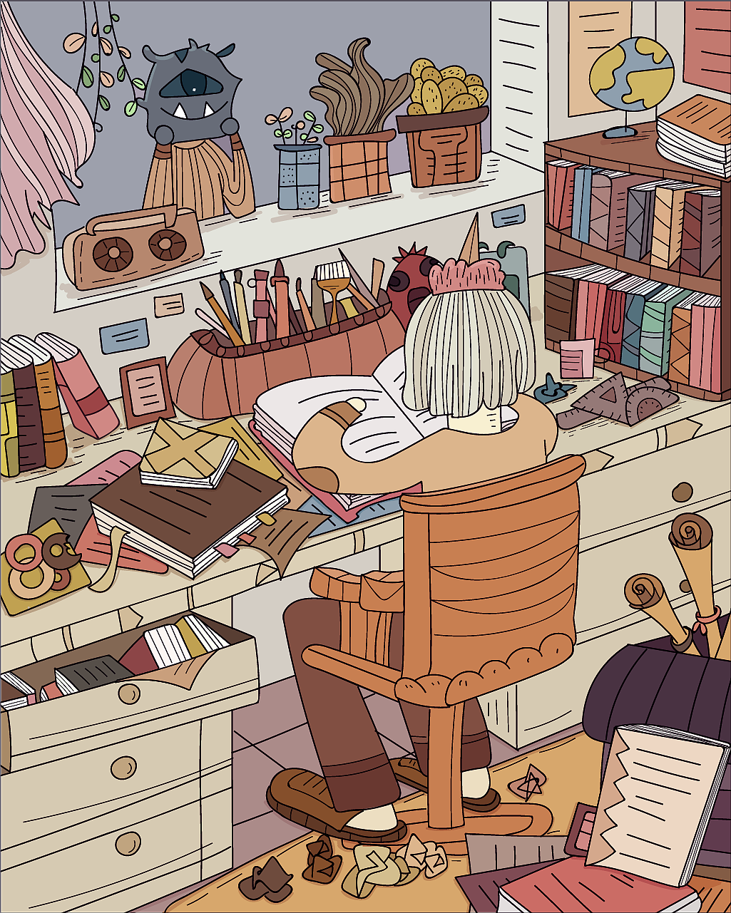 怪兽之都日常《一》（图ZMTk4MTc1MzM2） - 商业插画 - 站酷设计师沿港西邮南姜原创素材 - 站酷ZCOOL