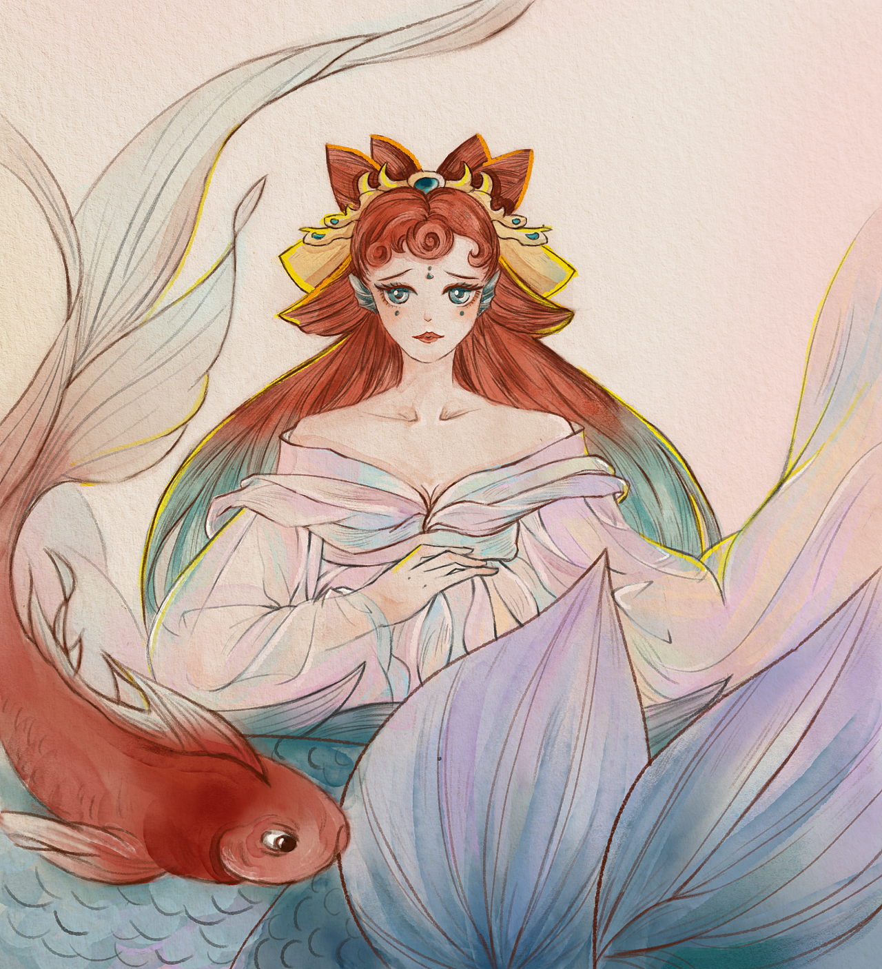 临摹鲛人泪插画