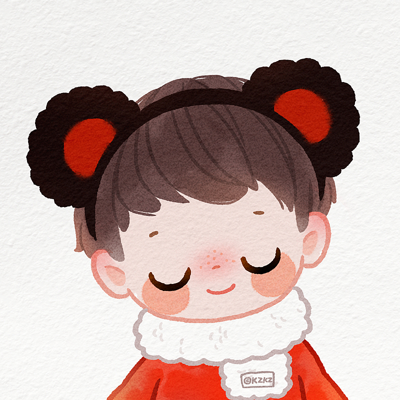 新年鼠年情侣头像插画