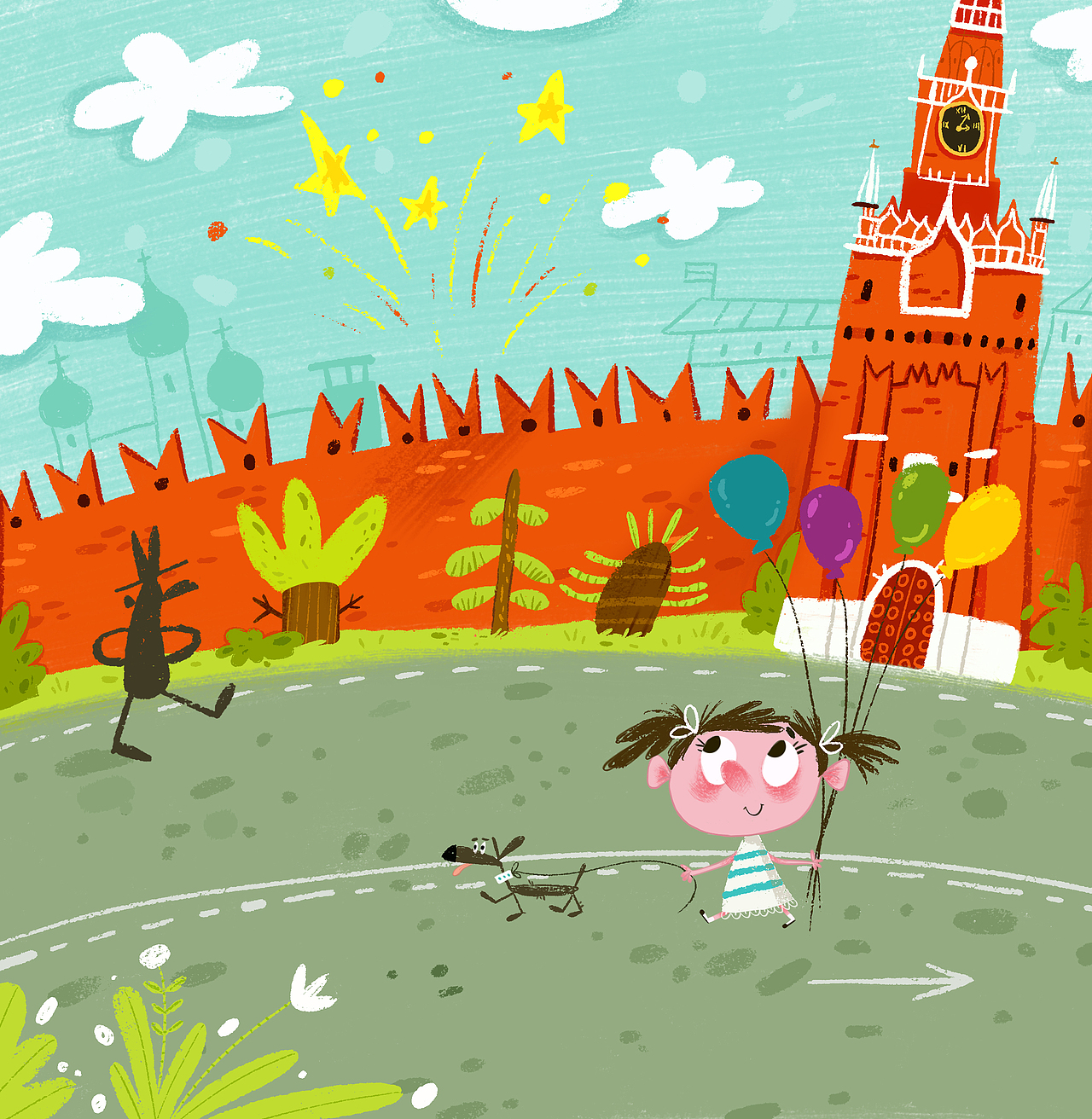 在街上（图ZMTMwMTU3MzY4） - 儿童插画 - 站酷设计师豆小逗哇原创素材 - 站酷ZCOOL