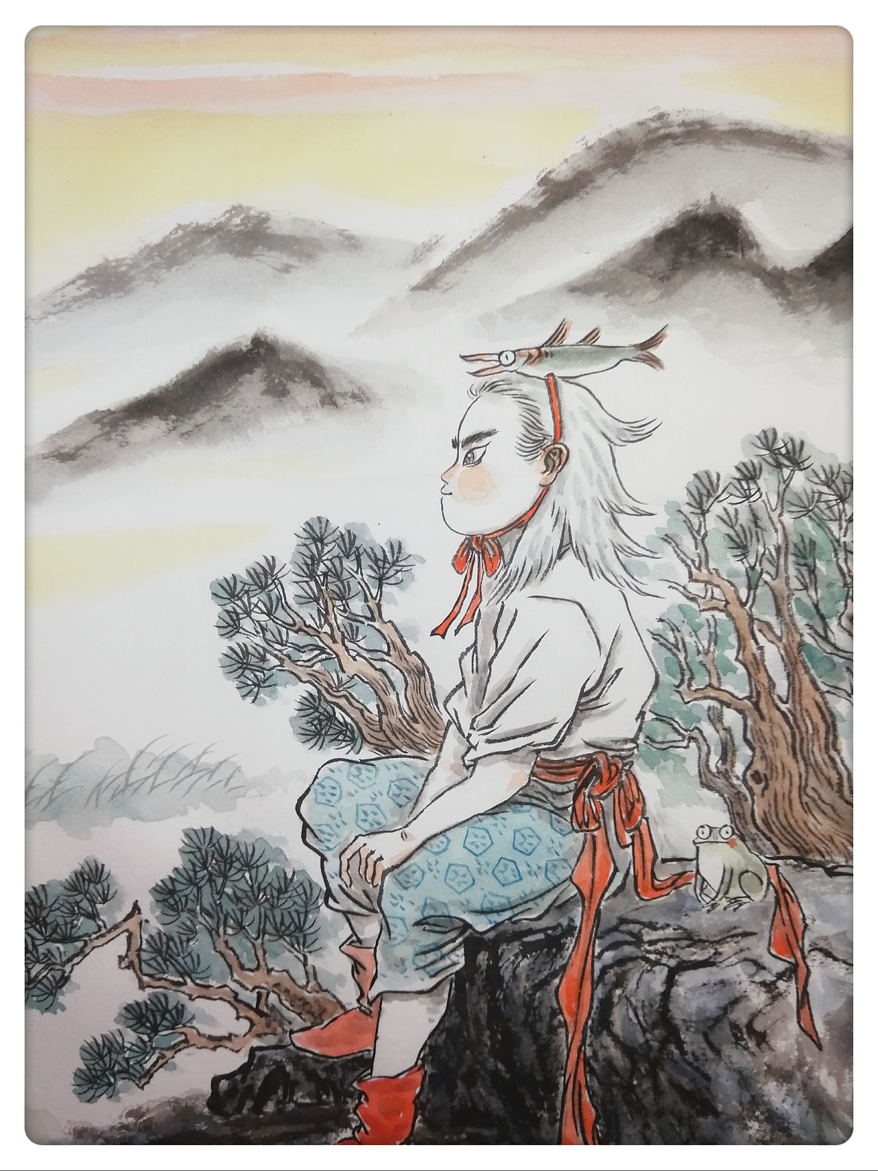 塑新斋潘纪坤手绘古风插画练习入秋