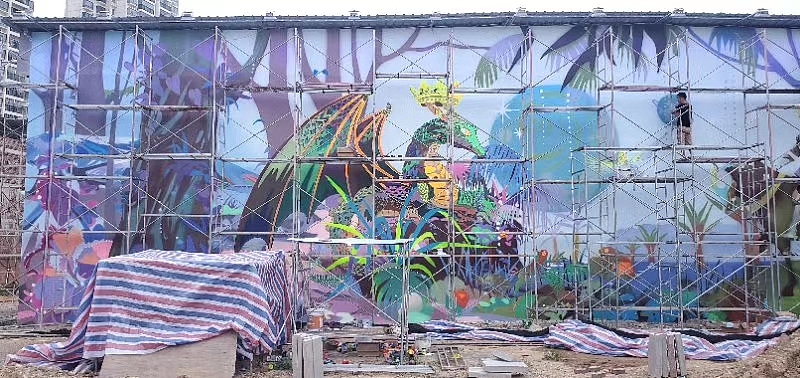 南宁高峰老厂房改造项目荧光手绘