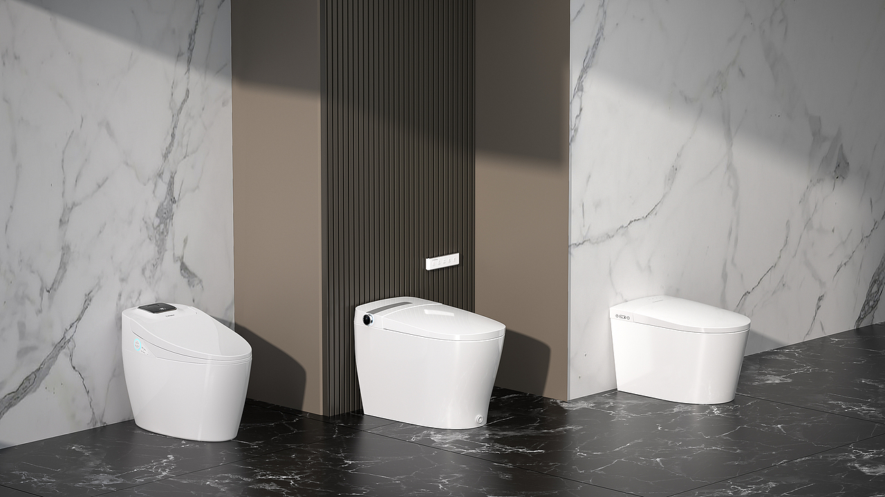 室内马桶渲染  白底图渲染