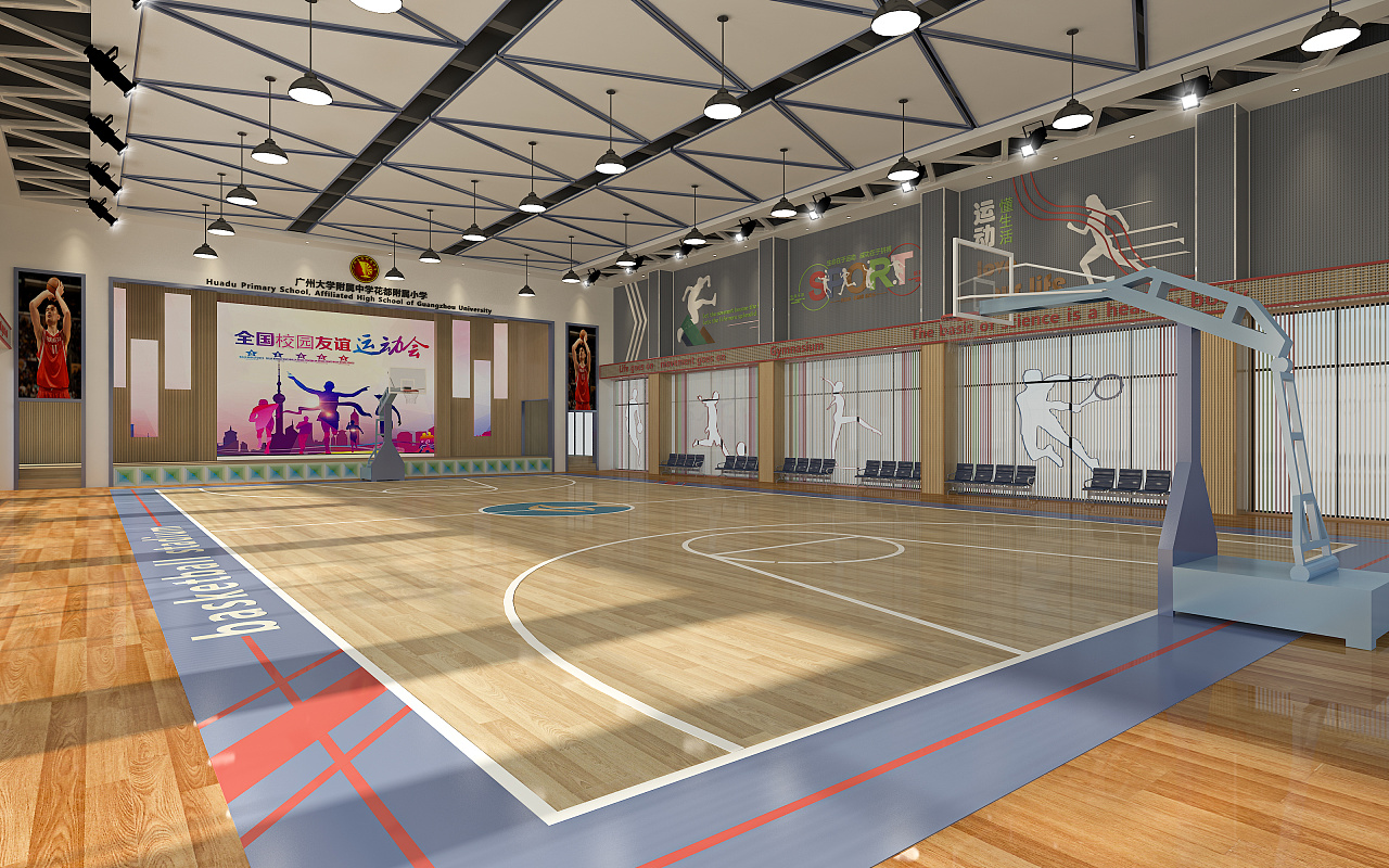 篮球馆图片|室内篮球馆设计|-体育场馆篮球架-强盟体育健身器材厂
