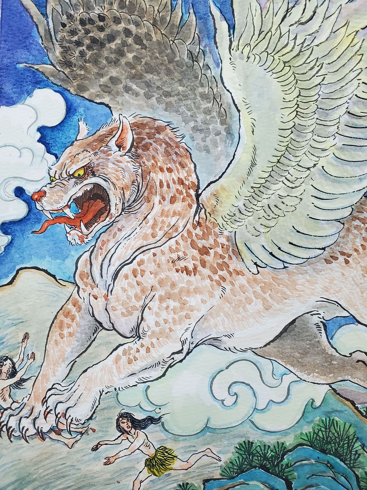 手绘山海经插画随笔【塑新社潘小駑】