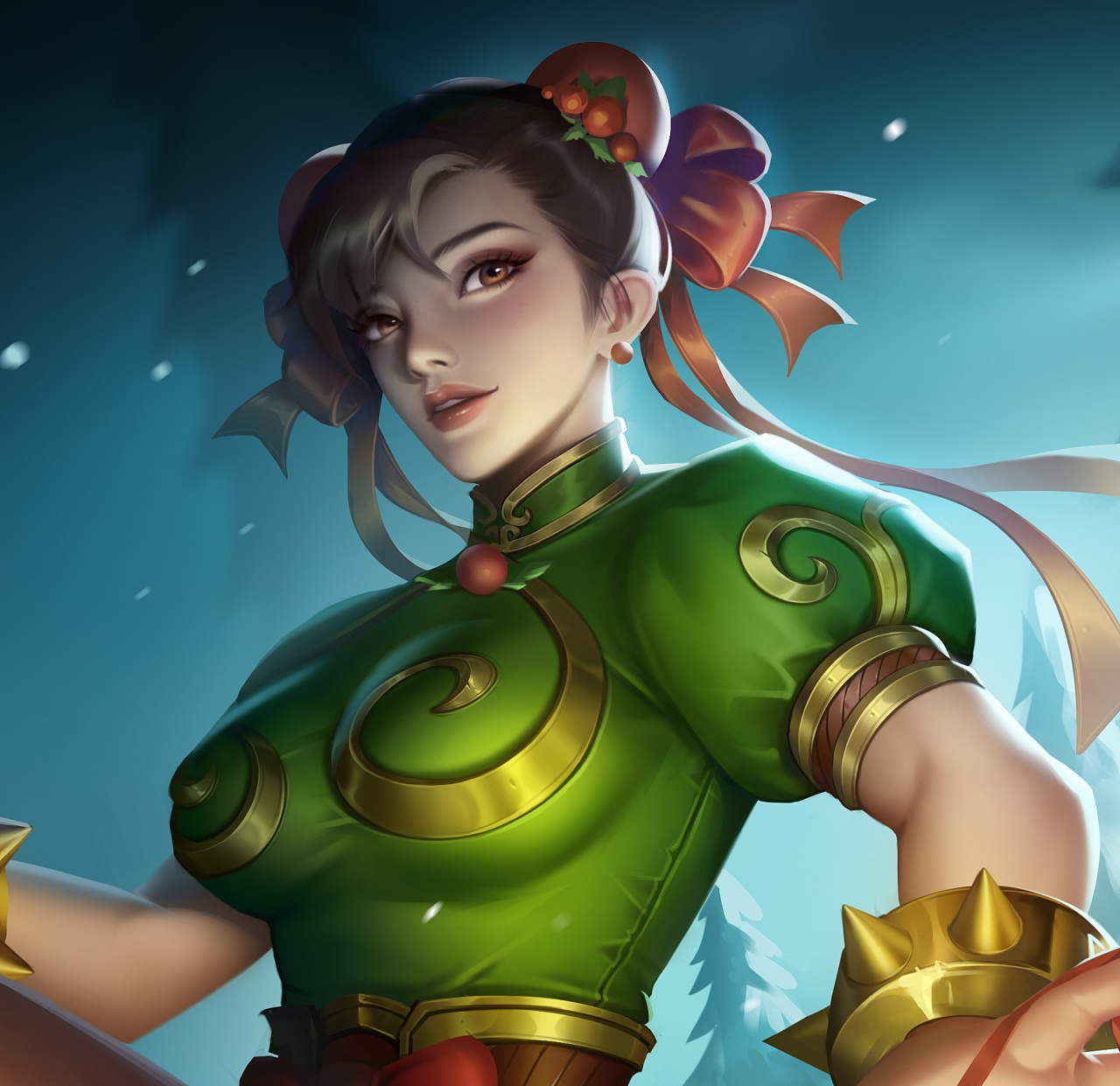 圣诞版春丽|插画|游戏原画|小俊君 - 原创作品 - 站酷 (zcool)