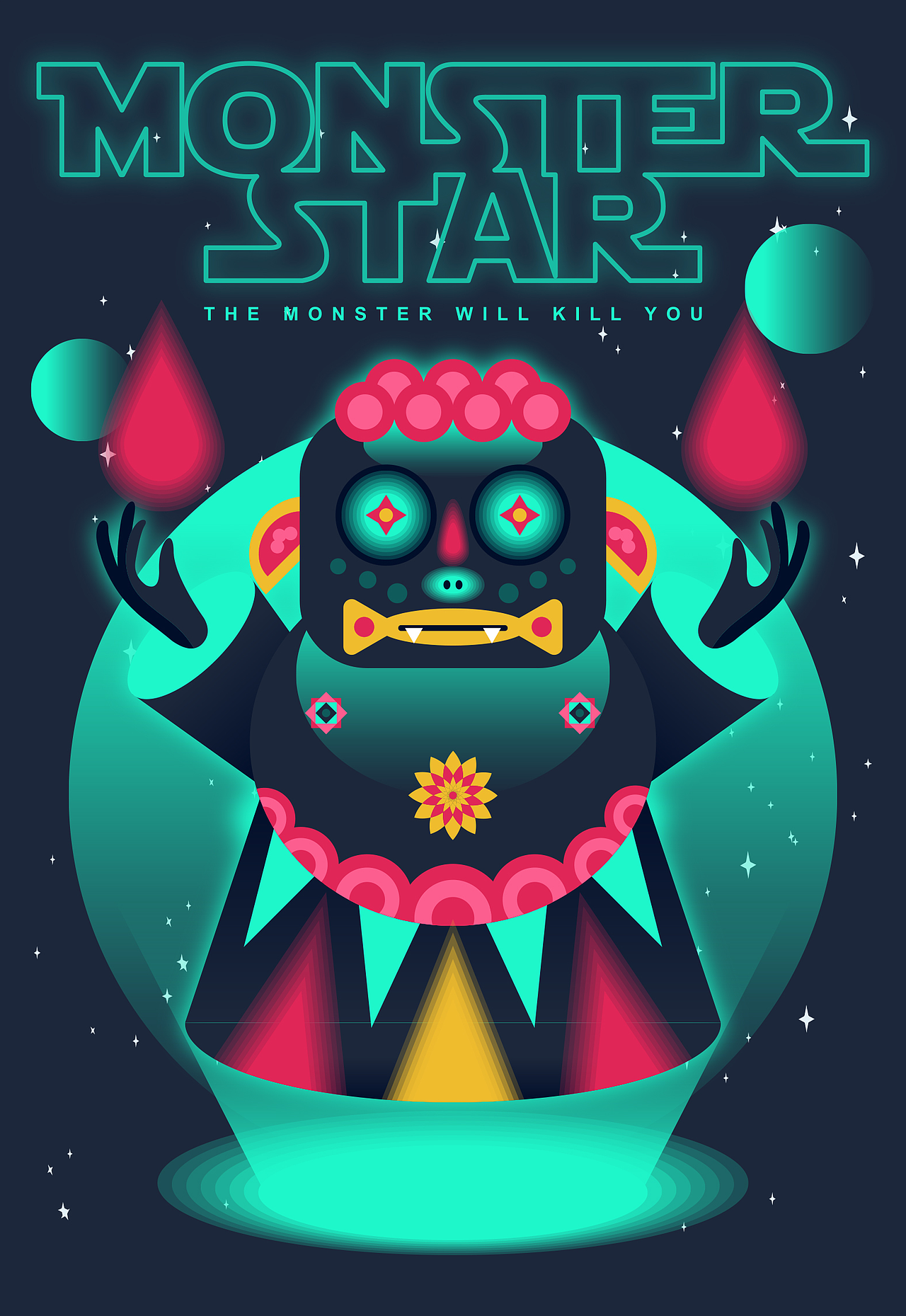 酷炫科幻风格的插画设计