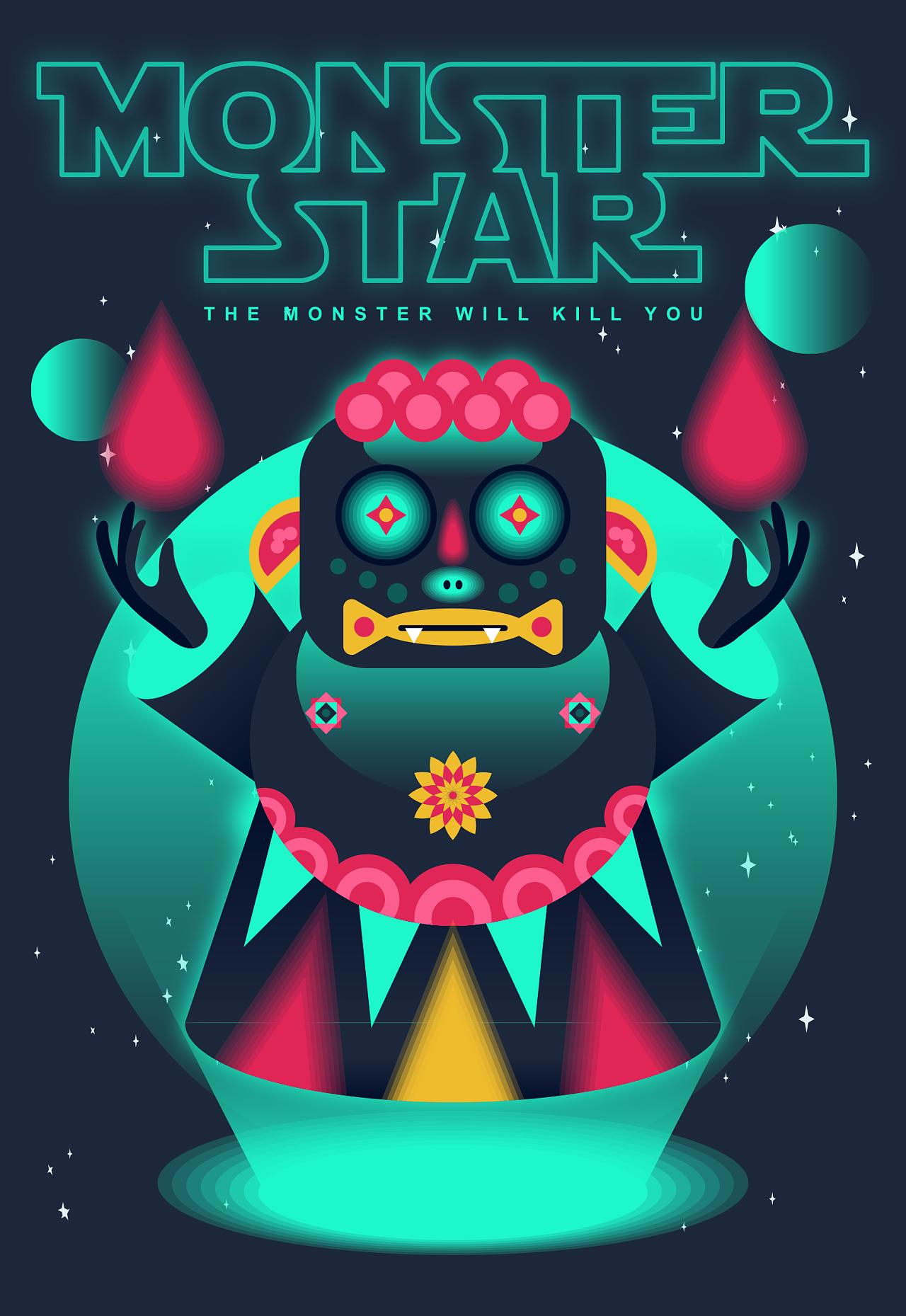 酷炫科幻风格的插画设计