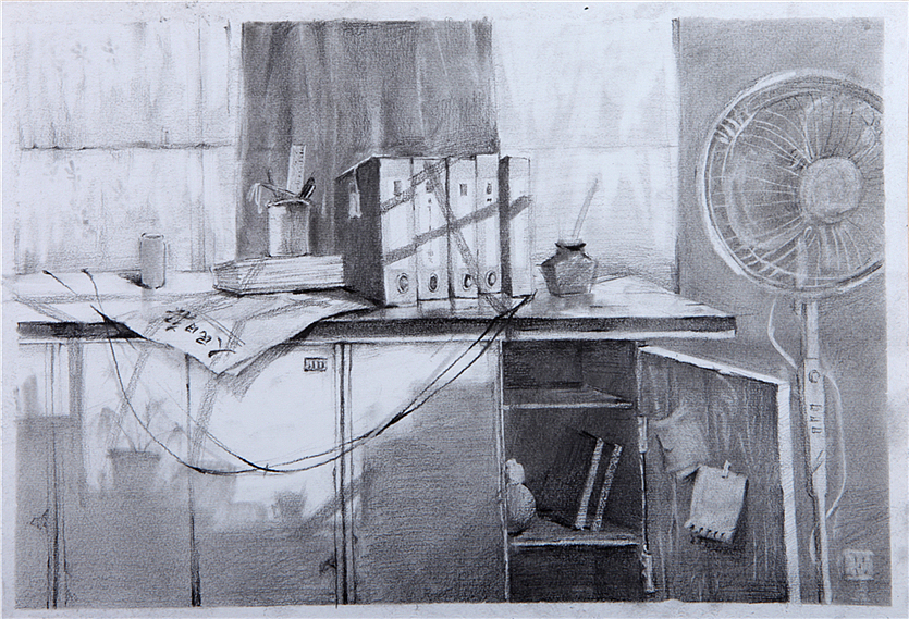 天籁在线学生美术作品-教室一角