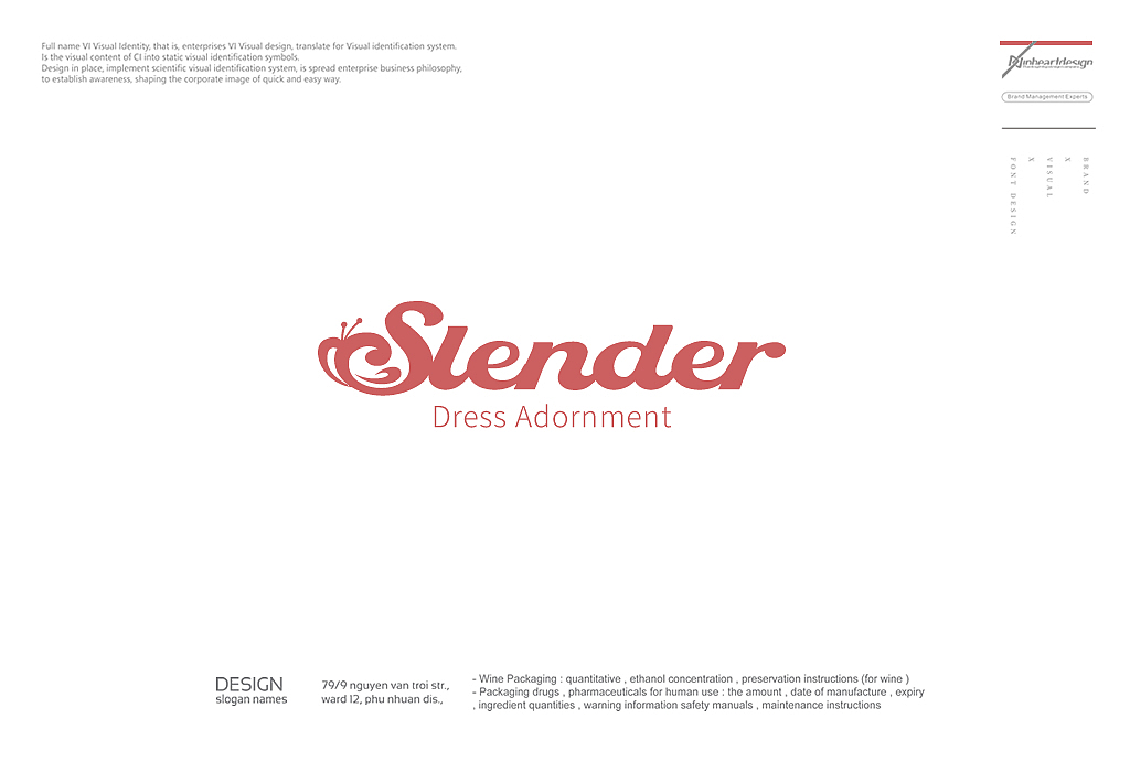 SLENDER.俏服饰女装品牌商标VIS定位设计-因心设计