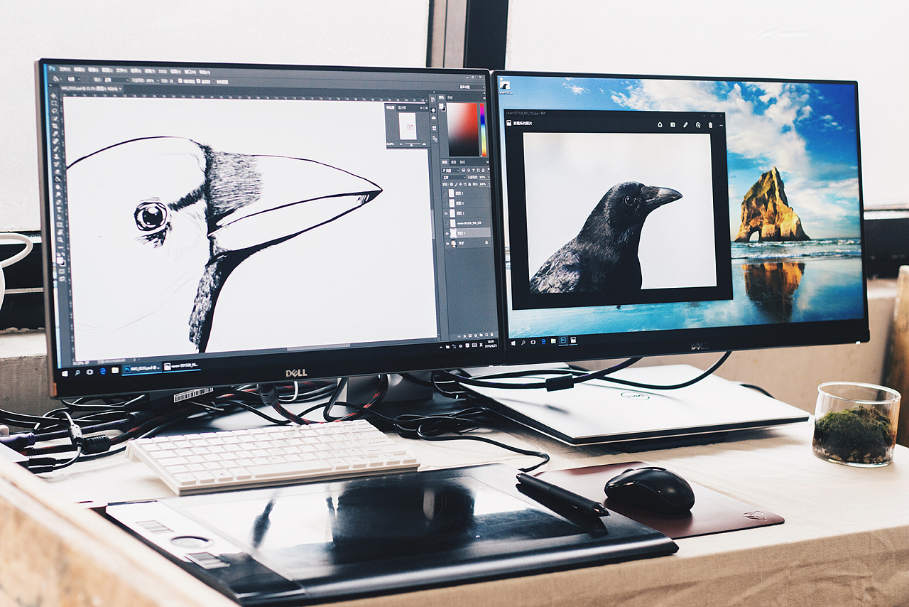 dell2414h双屏显示工作站