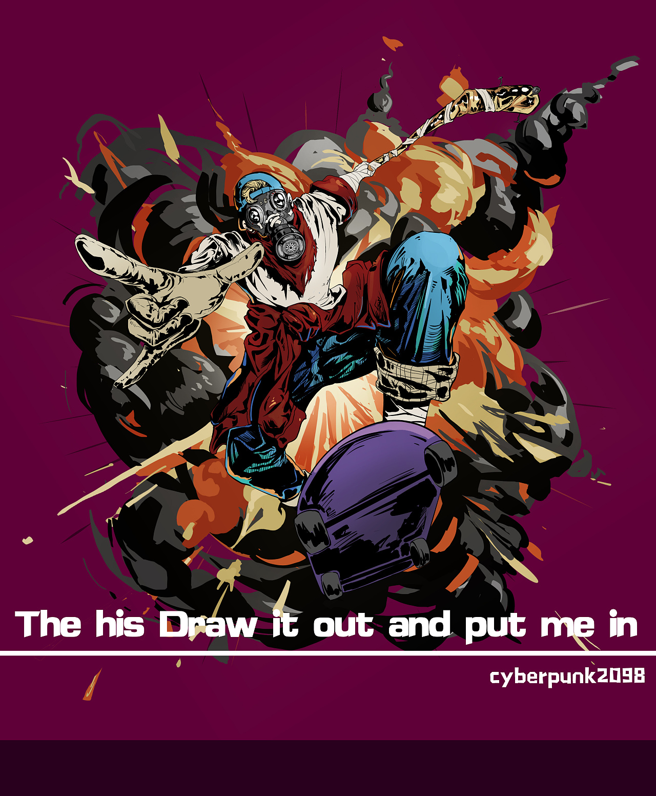 漫画风格的赛博朋克插图及一些失败的角色尝试