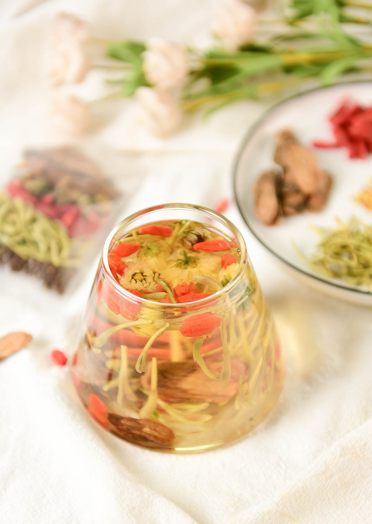 金银花菊花茶决明子熬夜茶