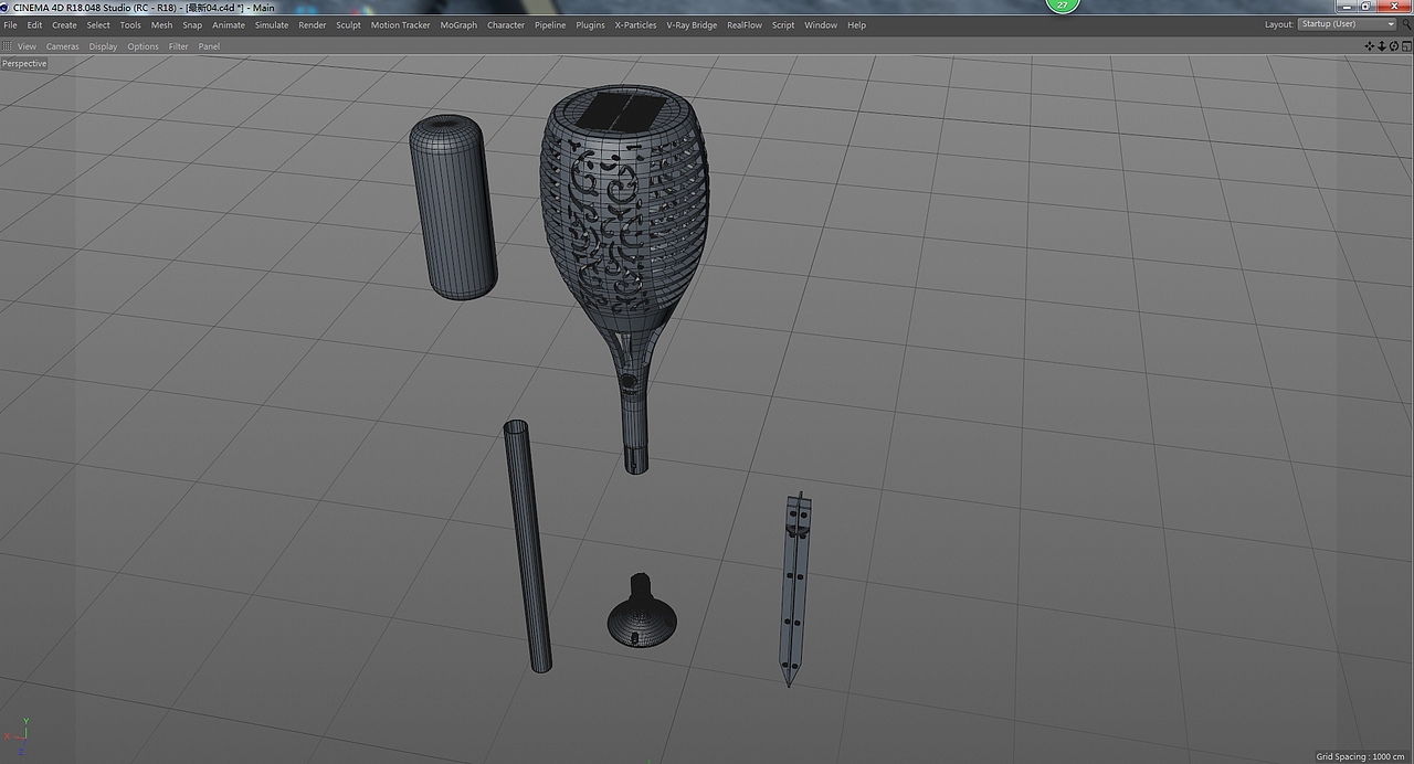 c4d keyshot ps 亚马逊火焰灯主图渲染