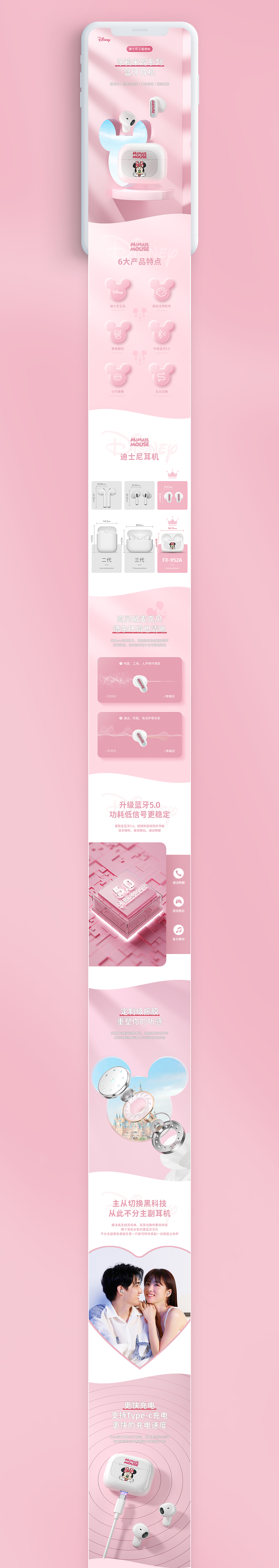 蓝牙耳机详情页X2