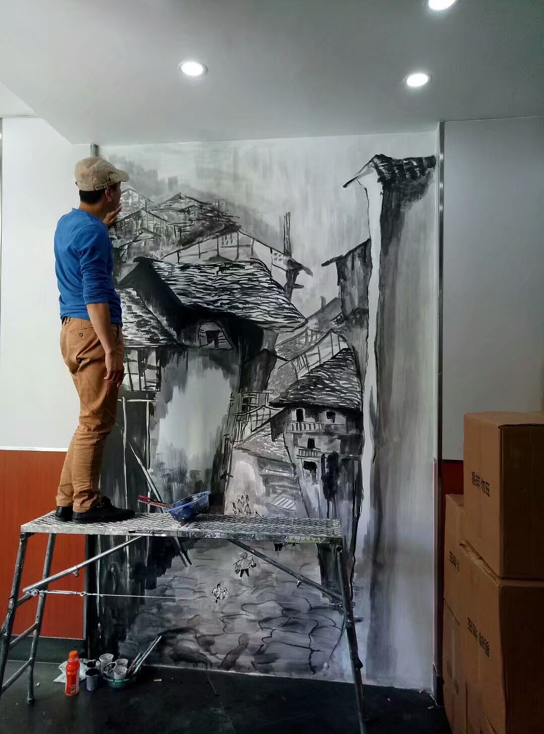 阿杜手绘墙墙体彩绘墙绘涂鸦阿杜速写