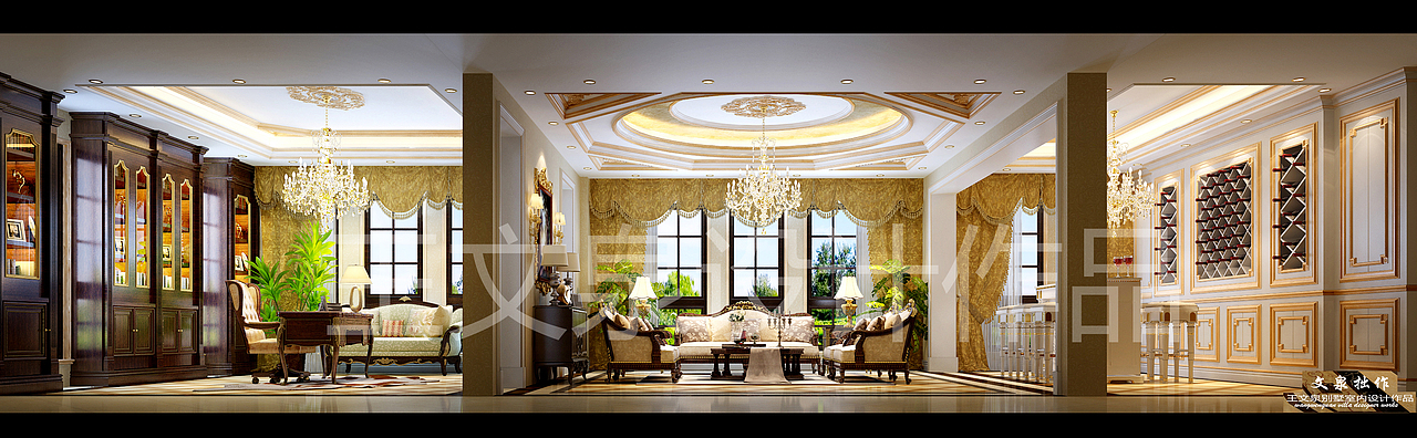 欧式 法式 中式 新中式 现代别墅设计效果图作品王文泉