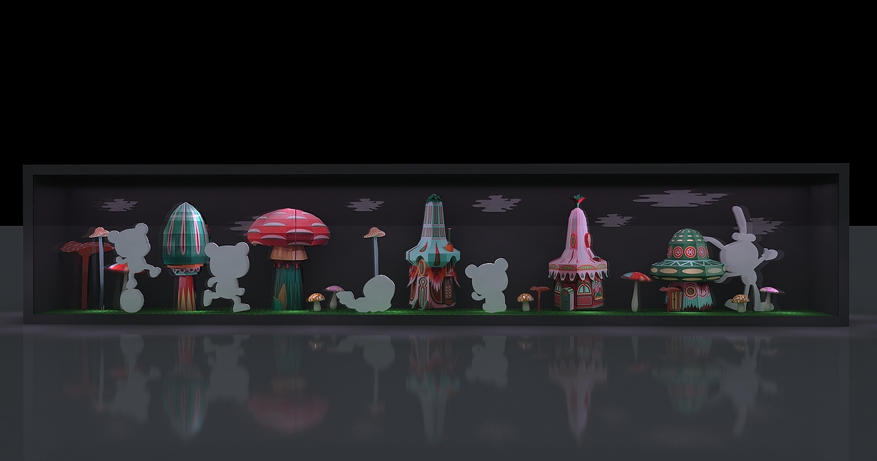 蘑菇美陈橱窗 效果图3D（图ZMjE2MDY4MjQ4） - 其他三维 - 站酷设计师设计狮Ming原创素材 - 站酷ZCOOL