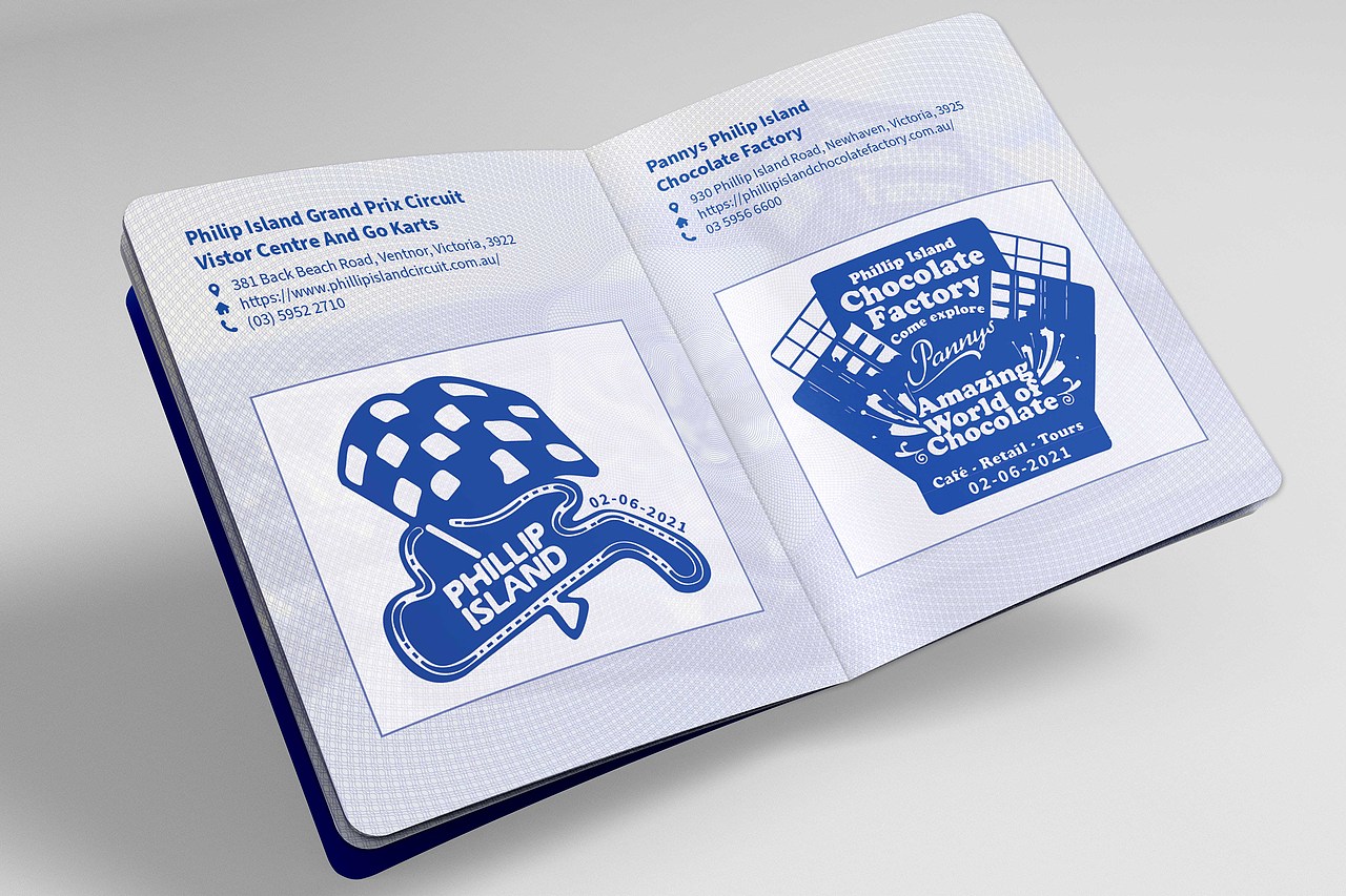 澳洲菲利普岛游客护照(二)手册及八个景点的印章设计