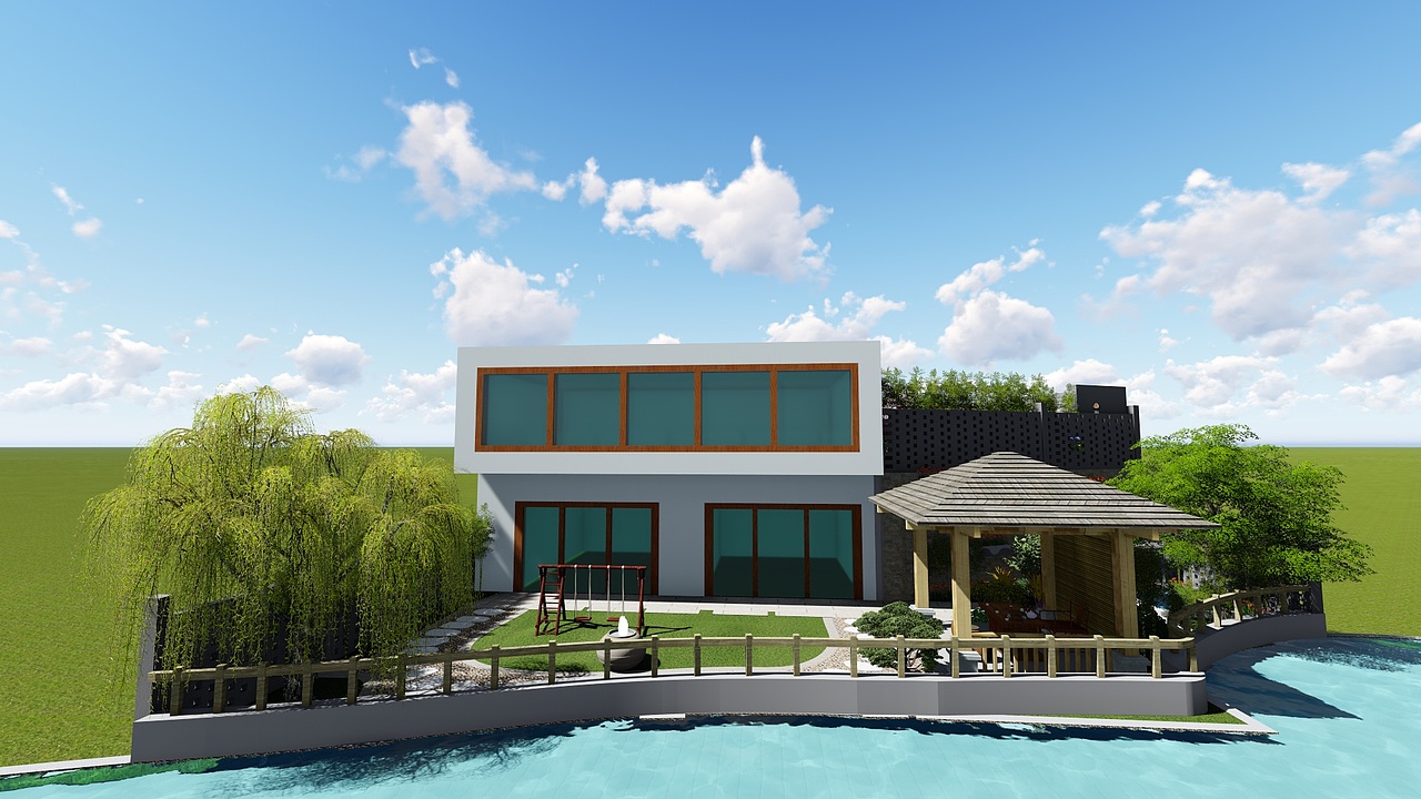 别墅（图ZMjQyMDAxNzM2） - 景观设计 - 站酷设计师Z89392876原创素材 - 站酷ZCOOL