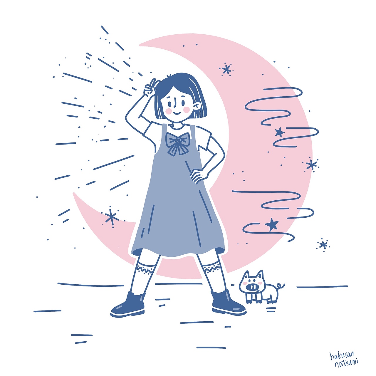 女孩心中的梦，代表月亮消灭你们