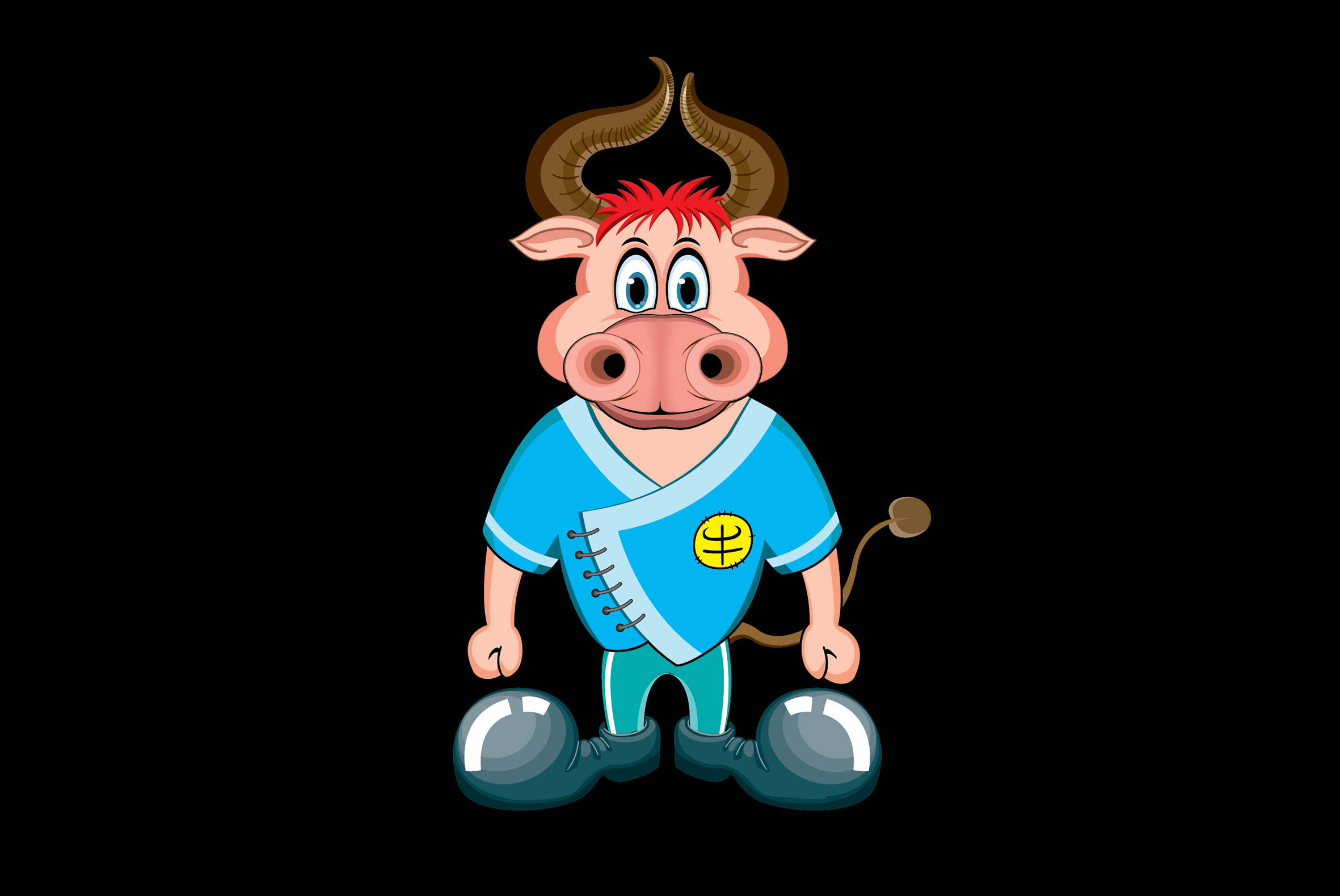 牛 卡通牛 漫画牛 大角牛