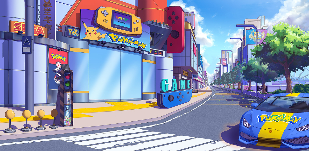 二次元场景(电玩店)|插画|游戏原画|raadi - 原创作品 - 站酷 (zcool)
