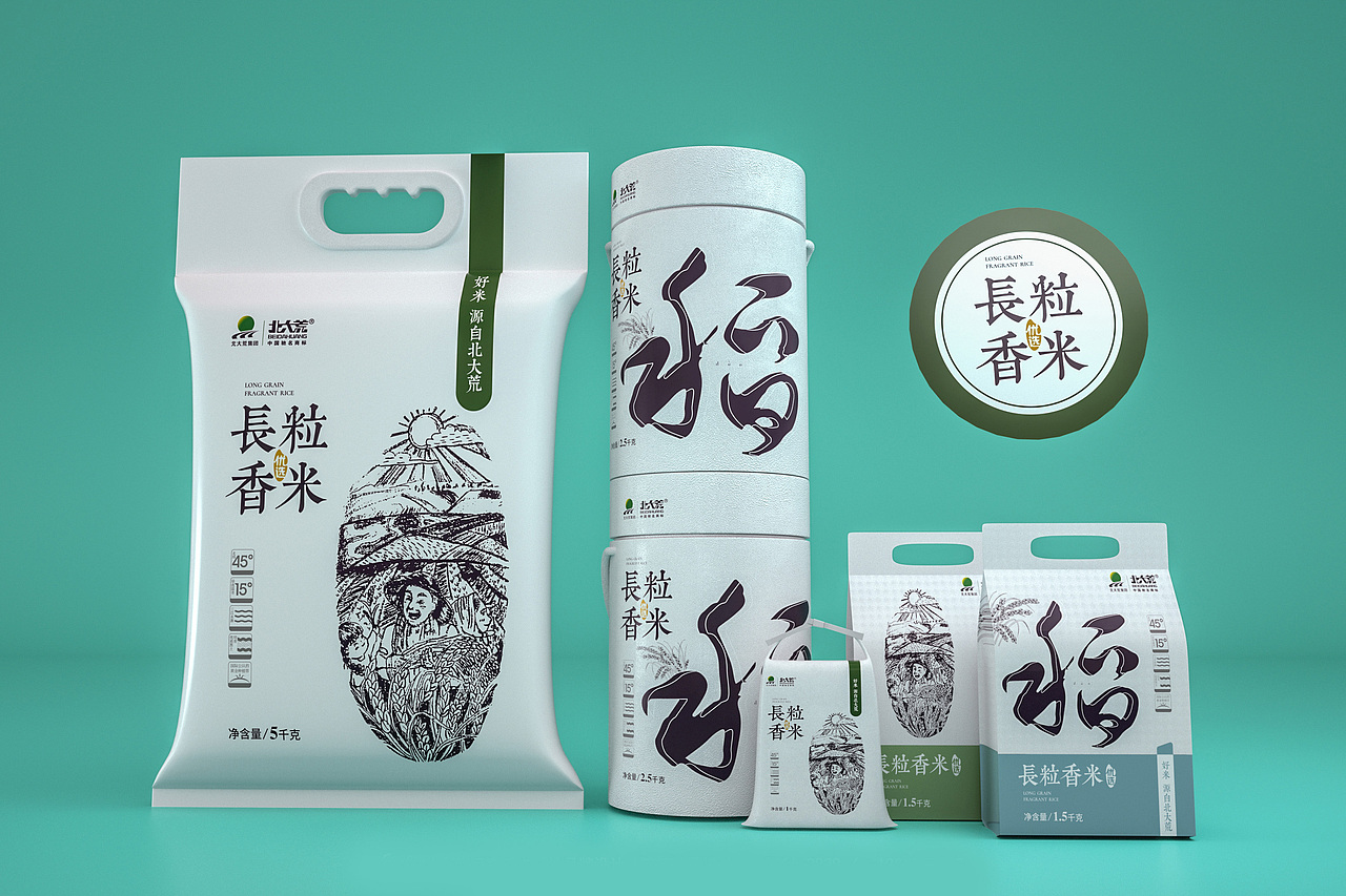 北大荒大米包装设计