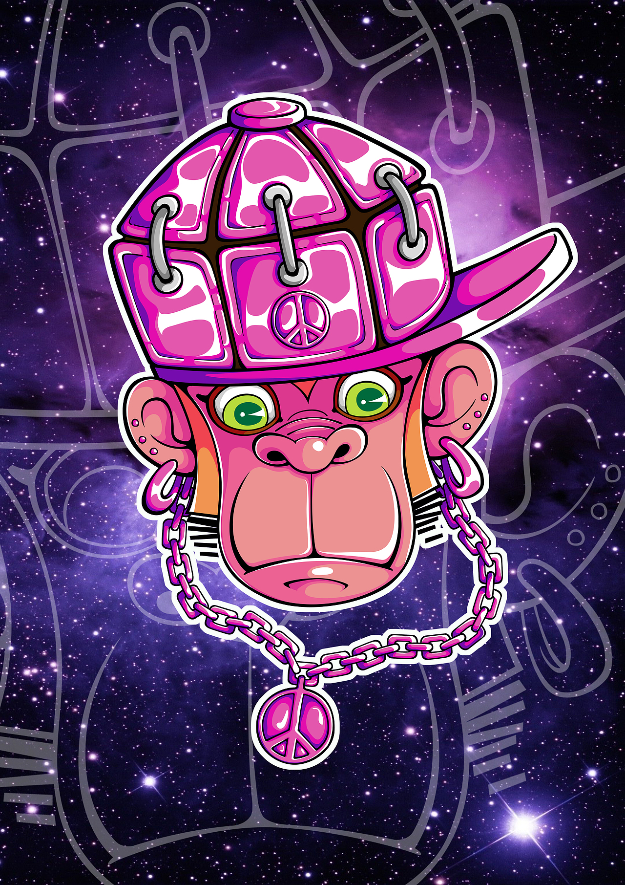 吉子的t恤图案设计~ 嘻哈猩猩