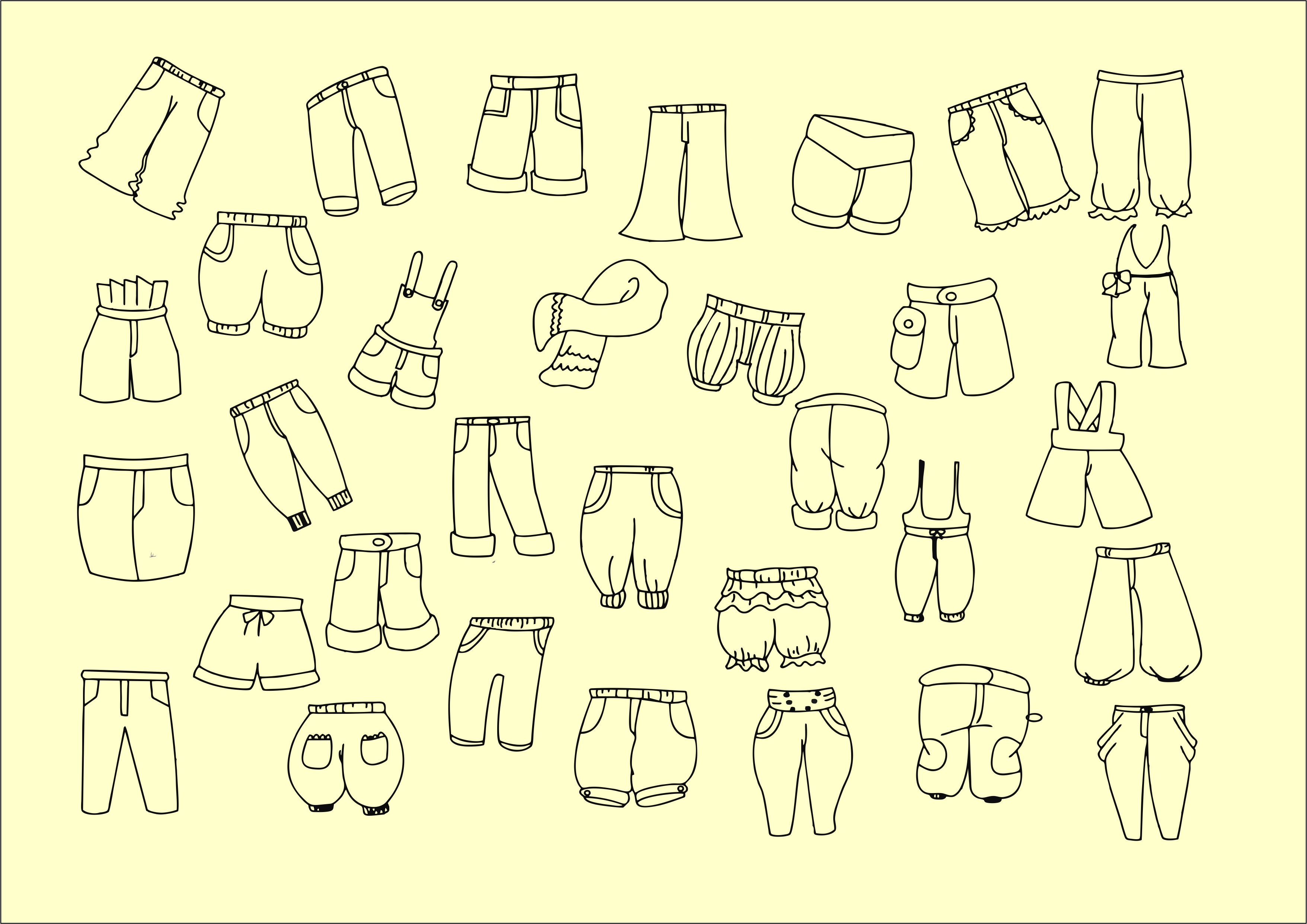 裤子简笔画设计图图片