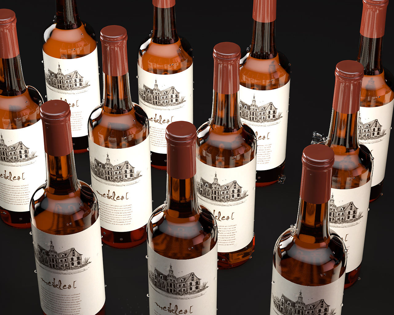 酒瓶 红酒 包装效果图 c4d渲染