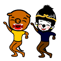 仁猴和毕加猪表情表情包