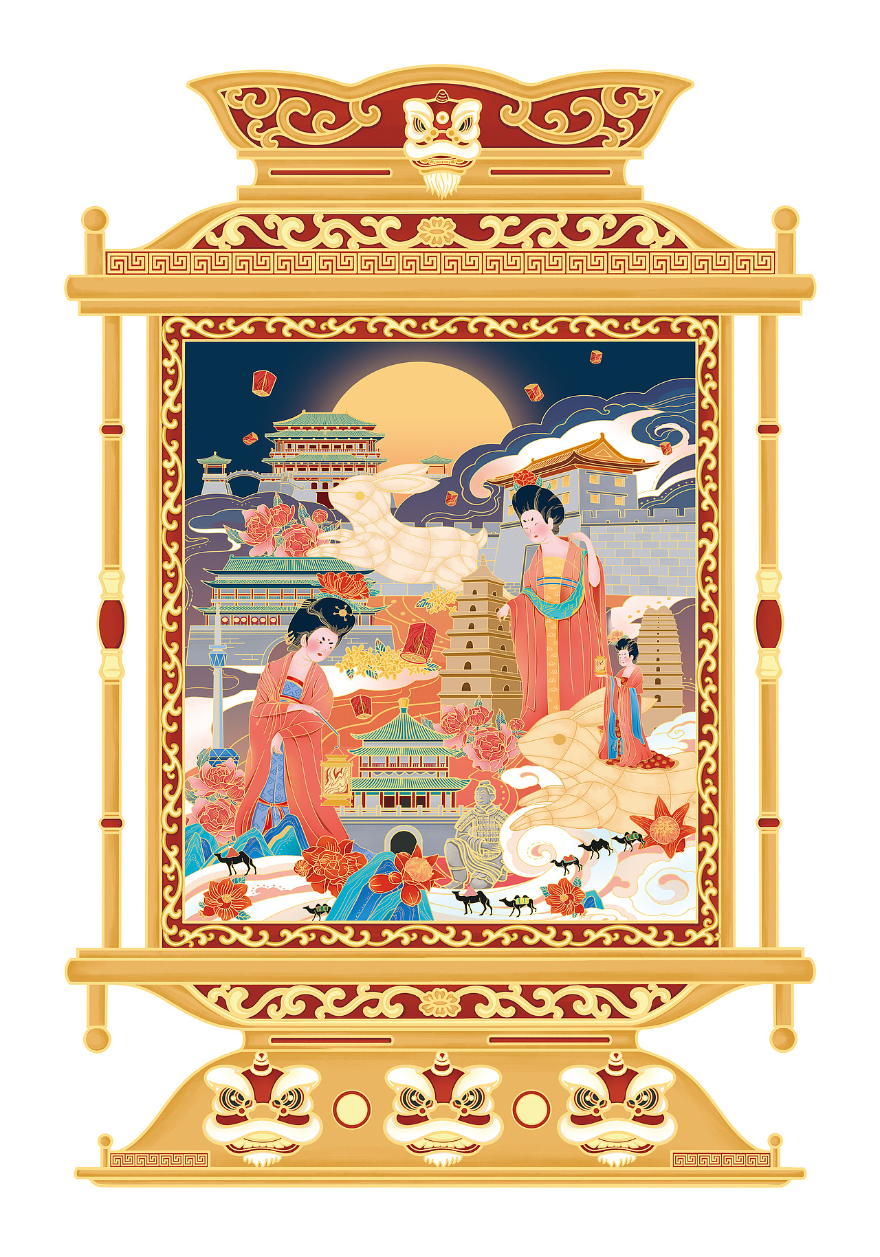 明月夜-中秋礼盒插画（图ZMjM0OTkxMTIw） - 商业插画 - 站酷设计师crayon小菠萝原创素材 - 站酷ZCOOL