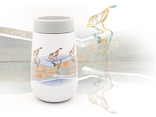  甘肃敦煌文创水杯-丝绸之路-旅游纪念品-55°杯-插画