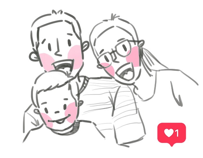 插畫練習-我們仨（圖ZMTc2NDcyMjQ4） - 創(chuàng)作習作 - 站酷設計師Beata890131原創(chuàng)素材 - 站酷ZCOOL