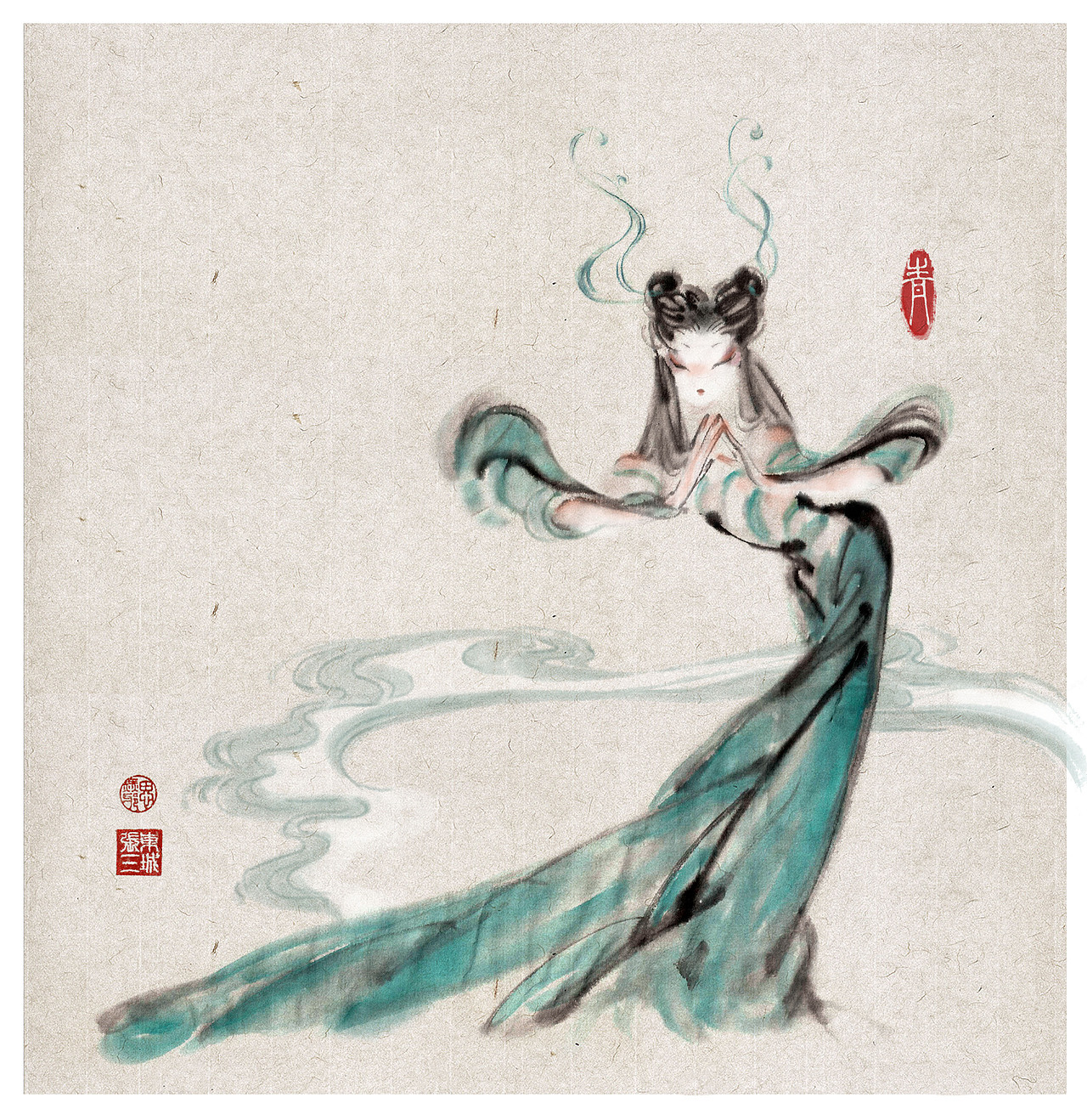 今年夏天的宣纸上水墨涂