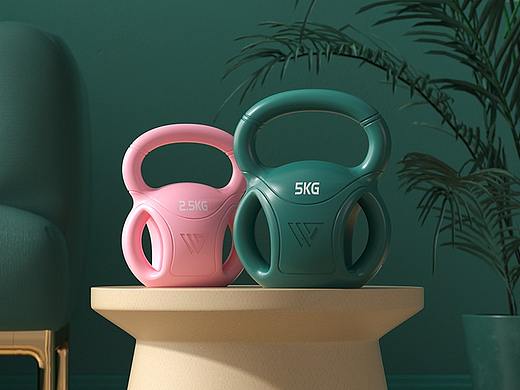 健身器材详情页 壶铃 产品场景渲染